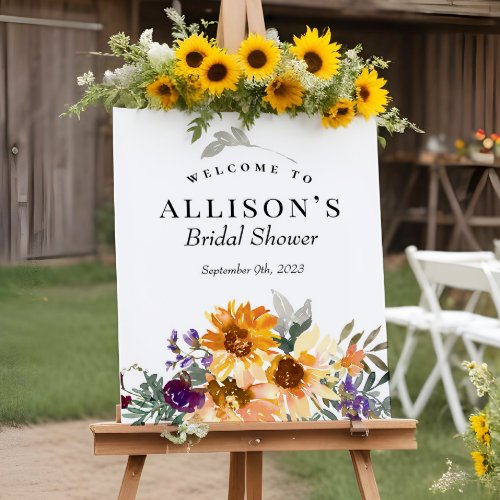 Bridal Shower Wildflower Sunflower Welcome Sign