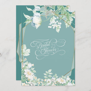 Bridal Shower Wildflowers and Berries Geometric Invitation