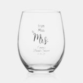 Bridal Shower Wine Pun Stemless Wine Glass (Front)