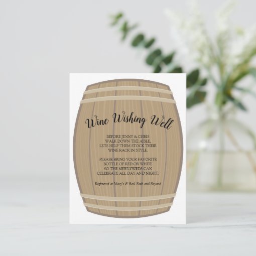 Bridal Shower Wine Wishing Well Card Zazzle