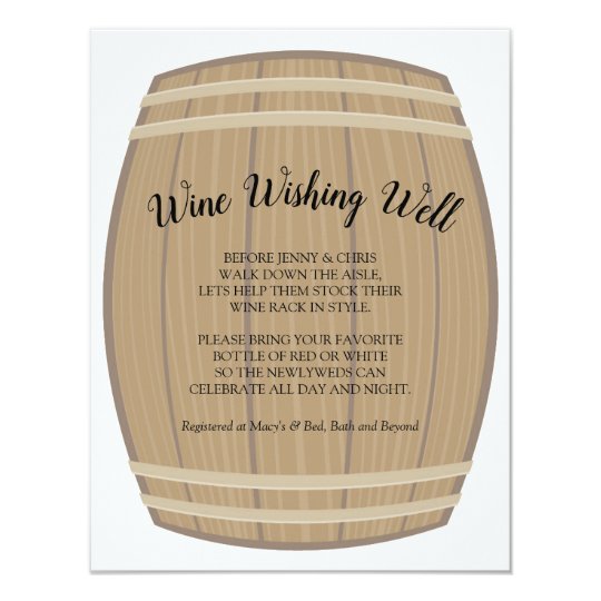 Bridal Shower Wine Wishing Well Card