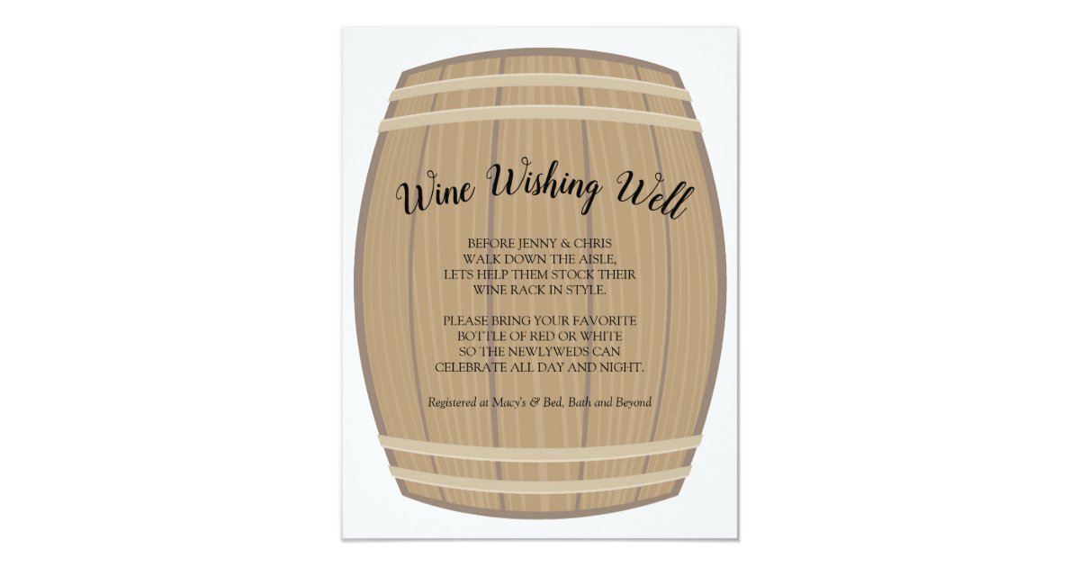Bridal Shower Wine Wishing Well Card Zazzle Com