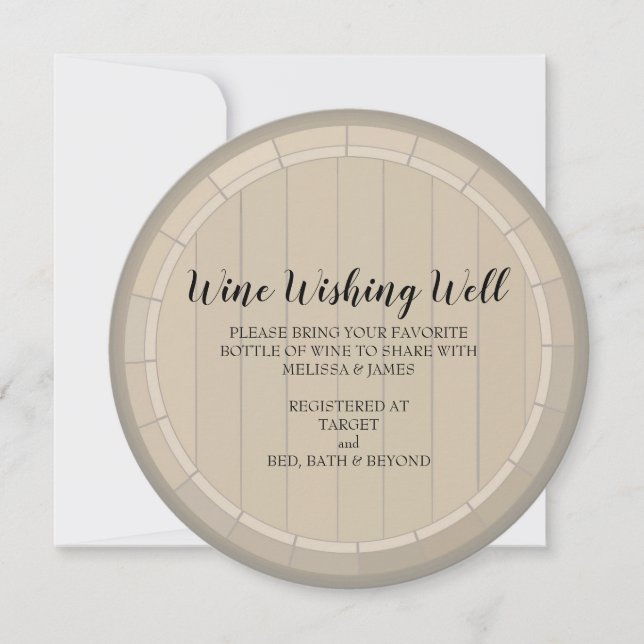 Bridal Shower Wine Wishing Well Circle Card (Front)