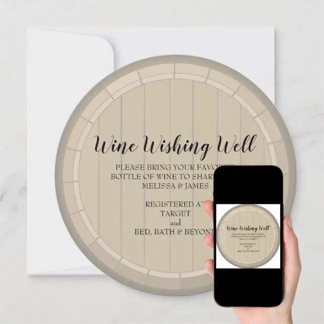 Bridal Shower Wine Wishing Well Circle Card Zazzle