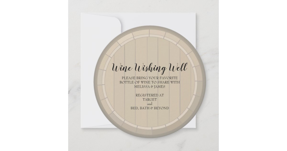 Bridal Shower Wine Wishing Well Circle Card Zazzle