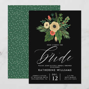 BRIDAL SHOWER Winter Christmas Bouquet Invitation