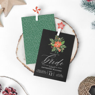 BRIDAL SHOWER Winter Christmas Bouquet Invitation