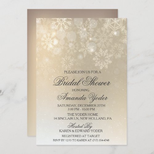 Bridal Shower Winter Snowflake Invitation