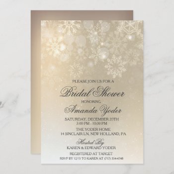 Bridal Shower Winter Snowflake Invitation by PaperandPomp at Zazzle