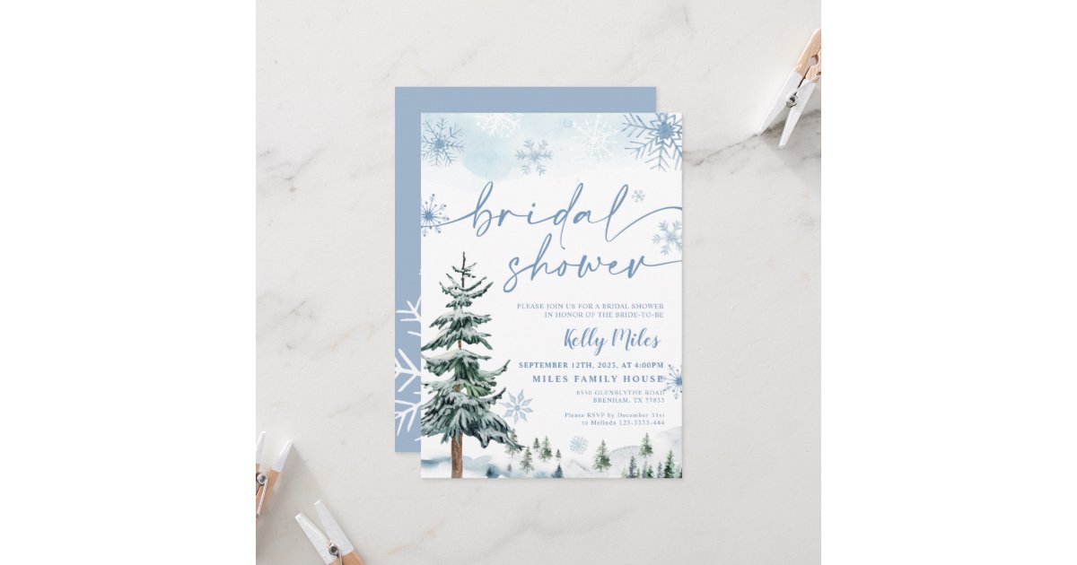 Bridal shower winter wonderland Invitation | Zazzle