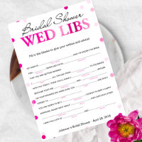 Bridal Shower Wishes and Advice Magenta Game