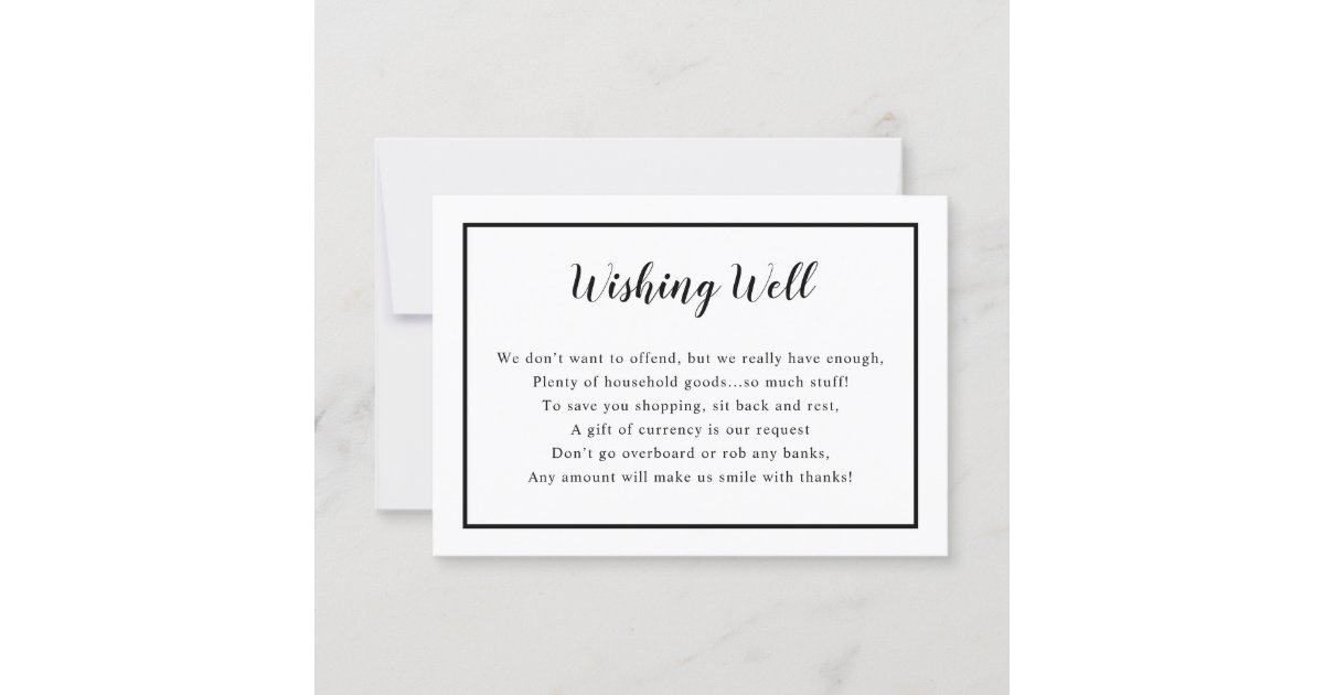 Bridal Shower Wishing well card custom color Zazzle