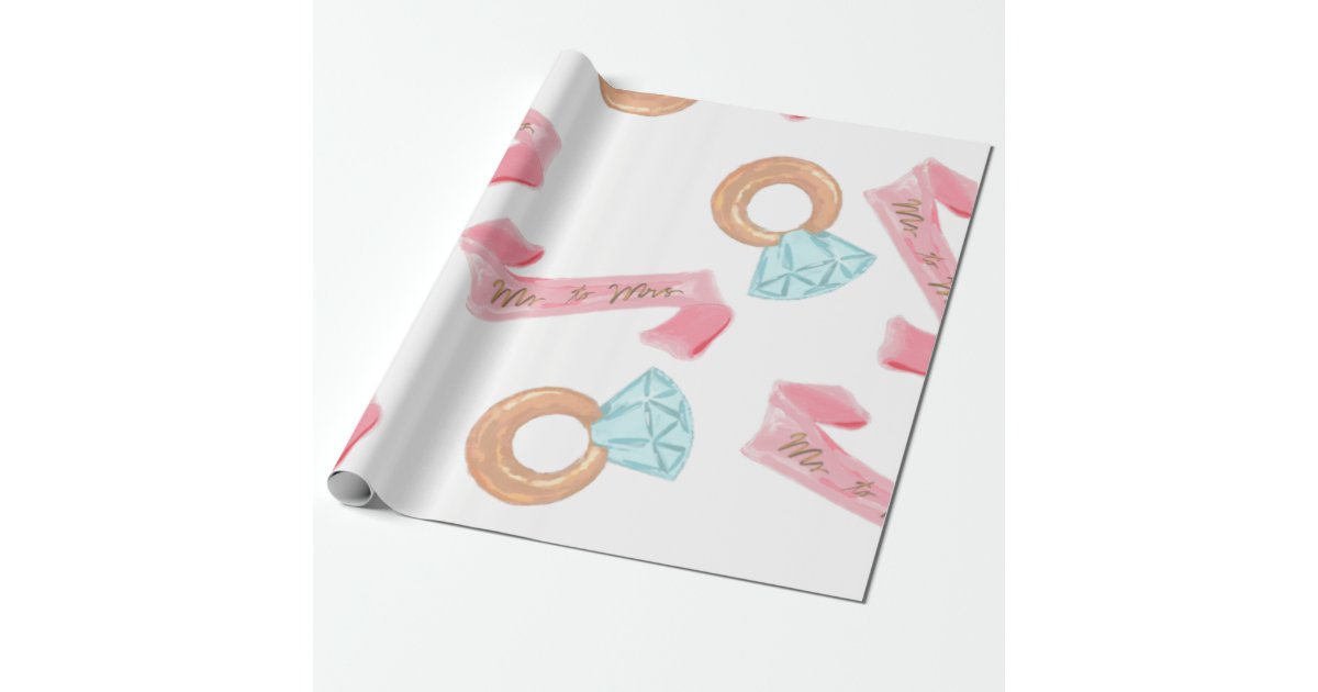 Personalized Green Bridal Shower Wrapping Paper, Zazzle