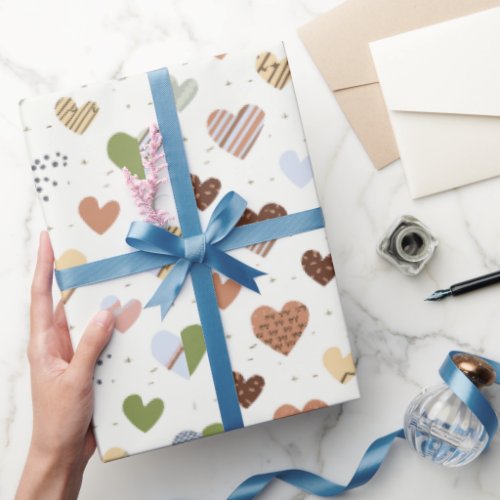 Bridal shower wrapping paper for lady in hearts sh