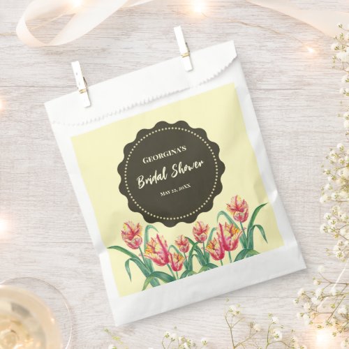 Bridal Shower Yellow Parrot Tulips Flower Floral Favor Bag