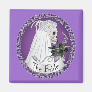 Bridal Skull - purple Magnet
