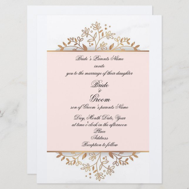 Bridal Softness Wedding Invitation (Front/Back)