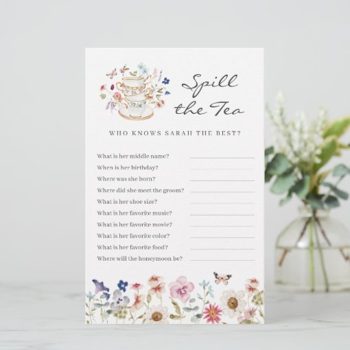 Bridal Spill The Tea Game Zazzle Bridal spill the tea game zazzle