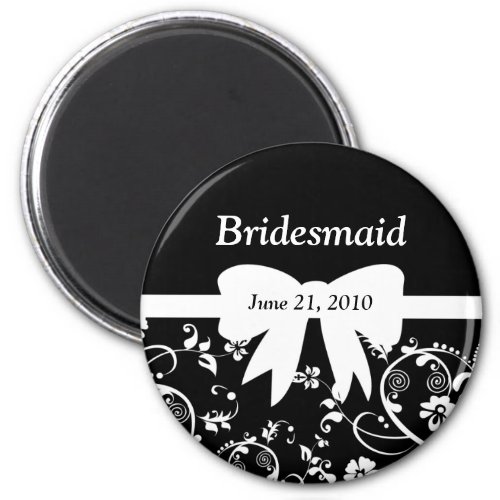 Bridal Swirls Bridal Party White Magnet