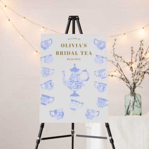 Bridal Tea Blue China Set Lace Chic Shower Welcome Foam Board