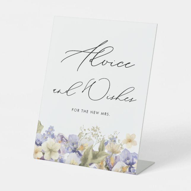Bridal Tea Bridal Shower Advoce & Wishes  Pedestal Sign (Front)