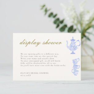Bridal Tea China Display Shower Enclosure Card