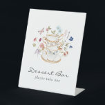Bridal Tea Dessert Sign<br><div class="desc">Let Your Special Day Blossom with this Bridal Tea Dessert Sign! This design features stunning hand-painted watercolor florals in hues of deep purple, dusty blue, and blush pink with sage greenery. Whether you're hosting a garden party or a cozy, intimate gathering, this beautiful pedestal sign design will bring a special...</div>