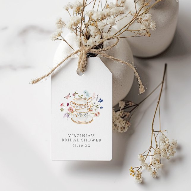 Bridal Tea Gift Tag (Floral Bridal Tea Party Gift Tag by Painted Paperie
)