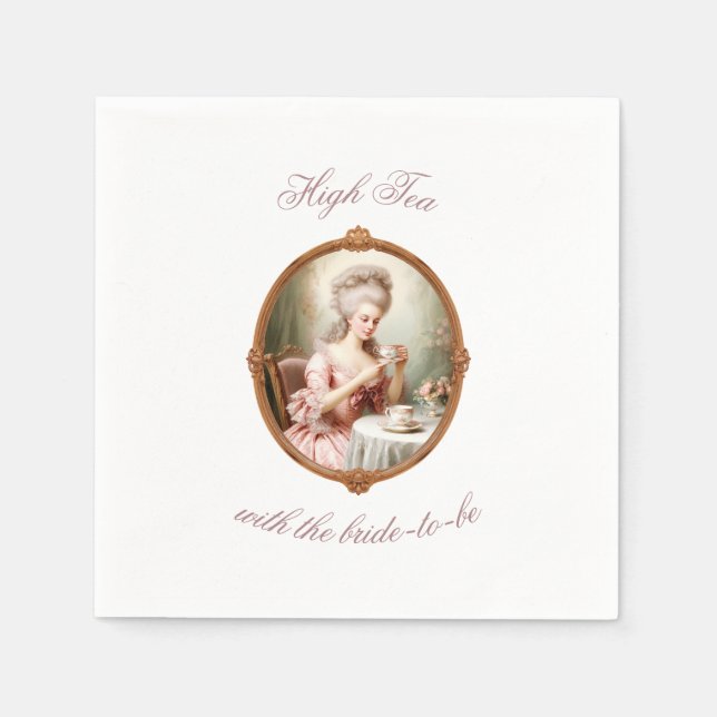 Bridal Tea Party Bachelorette Marie Antoinette Napkins (Front)