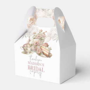 Bridal Tea Party Beautiful Floral Personalized Favor Boxes