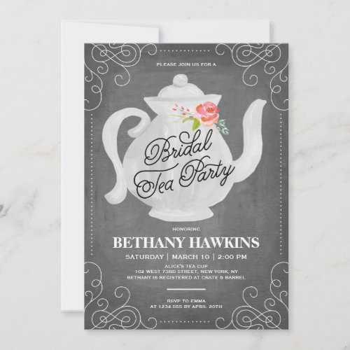 Bridal Tea Party  Bridal Shower Invitation