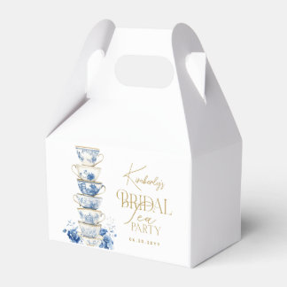 Bridal Tea Party Chinoiserie Blue Bridal Shower Favor Boxes