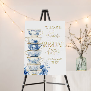 Bridal Tea Party Chinoiserie Blue Welcome Sign
