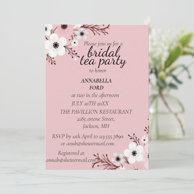 bridal tea party invitation (Standing Front)