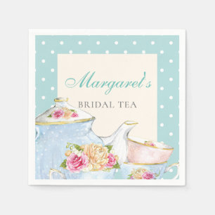 Bridal Tea Party Personalized Polka dot Napkins