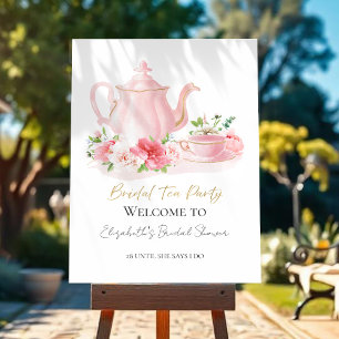 Bridal Tea Party Pink Bridal Shower Welcome Sign