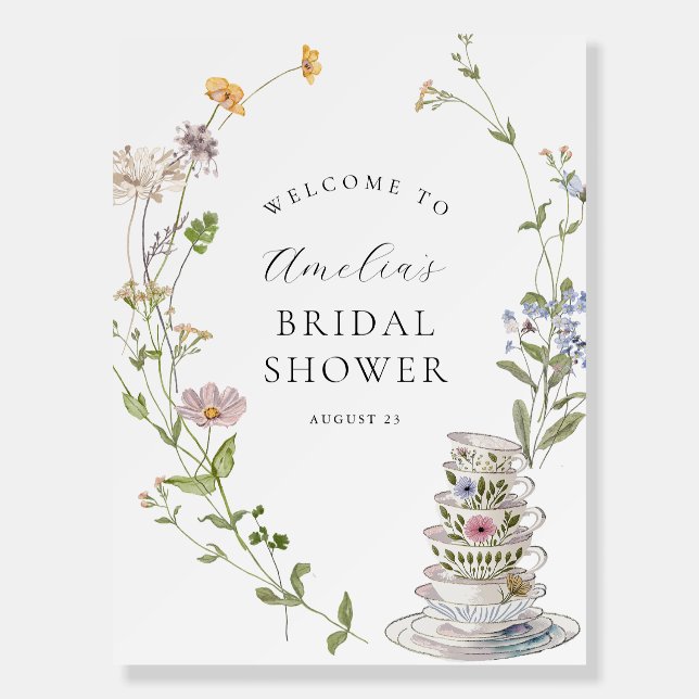 Bridal Tea Party Wedding Shower Welcome Foam Board (Front)