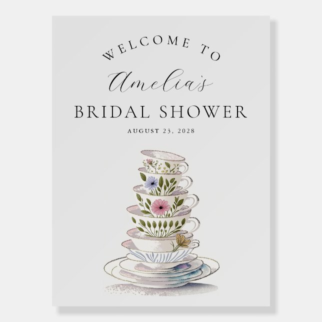 Bridal Tea Party Wedding Shower Welcome Foam Board (Front)