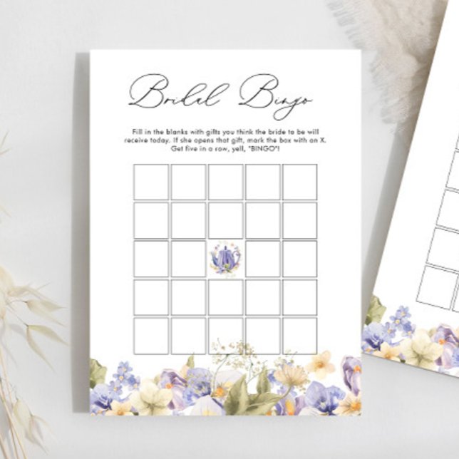 Bridal Tea Purple Floral Bridal Bingo Game (Creator Uploaded)