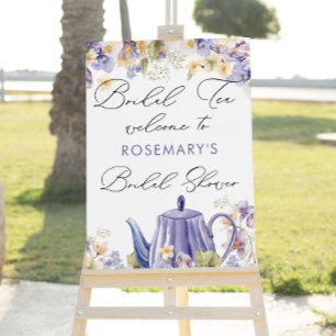 Bridal Tea Purple Floral Bridal Shower Foam Board