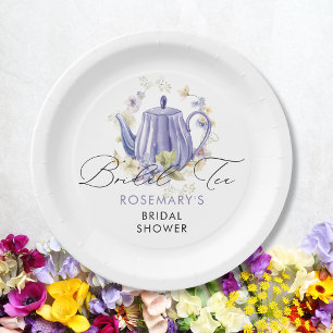 Bridal Tea Purple Teapot Bridal Shower Paper Plates