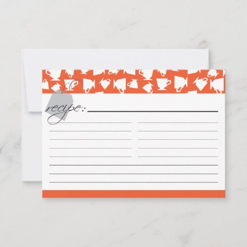 Bridal Tea Recipe Card - Orange