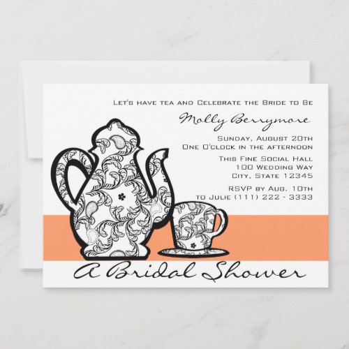 Bridal Tea with Changable Color Personalized Announcements