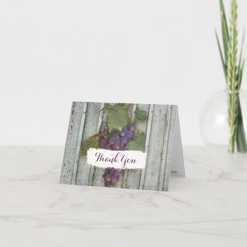 Bridal Thank You Note Rustic Country Wine Vineyard