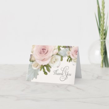 Bridal Thank You Notes Pretty Pastel Roses Artwork by VintageWeddings at Zazzle