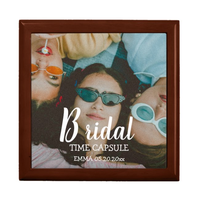 Bridal Time Capsule Photo Wood Keepsake Box (Front)