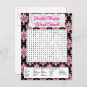 Bridal to shower Word game search- Invitation Postcard (Front/Back)
