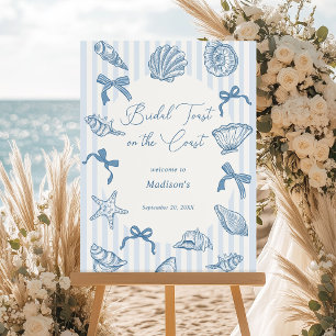 Bridal Toast On The Coast Seashells Bridal Shower Foam Board