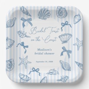 Bridal Toast On The Coast Seashells Bridal Shower Paper Plates