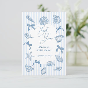 Bridal Toast On The Coast Seashells Bridal Shower Thank You Card